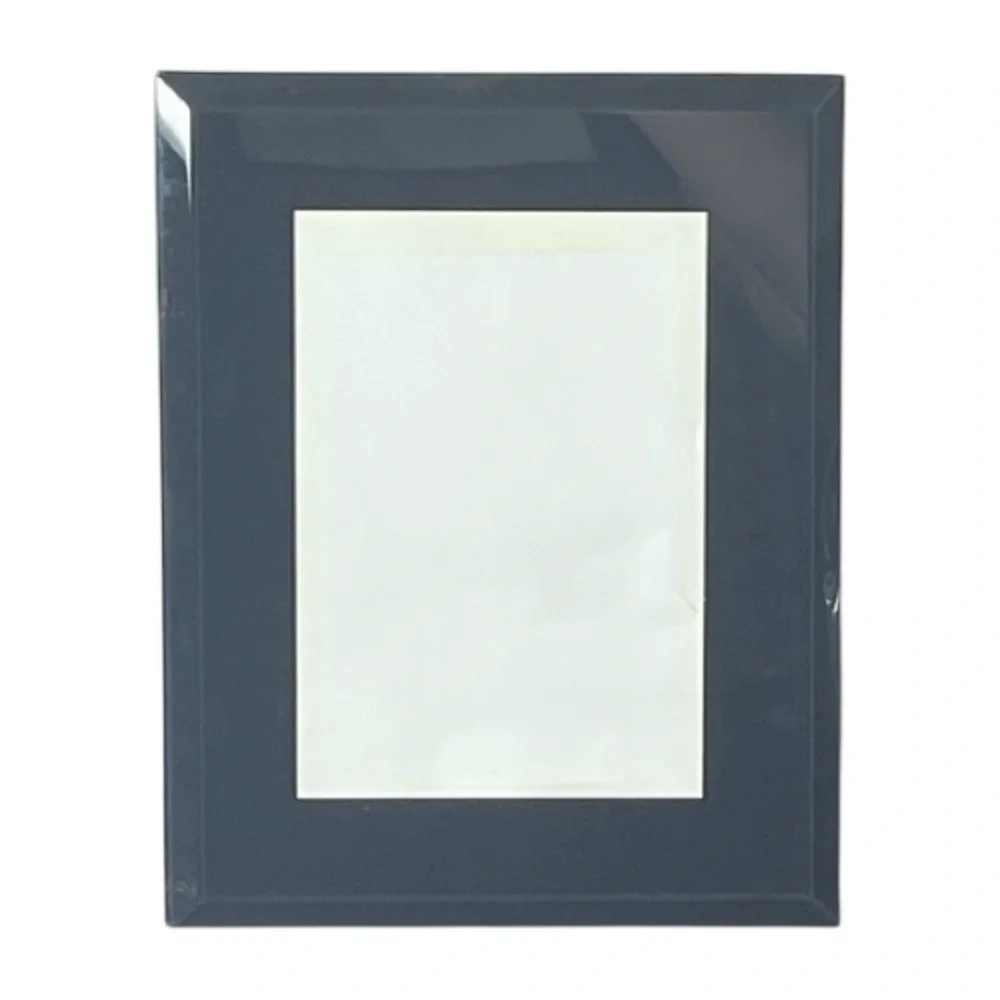 Onyx Gray Black Charcoal Glass Reflective Rectangle Picture Frame Home Decor